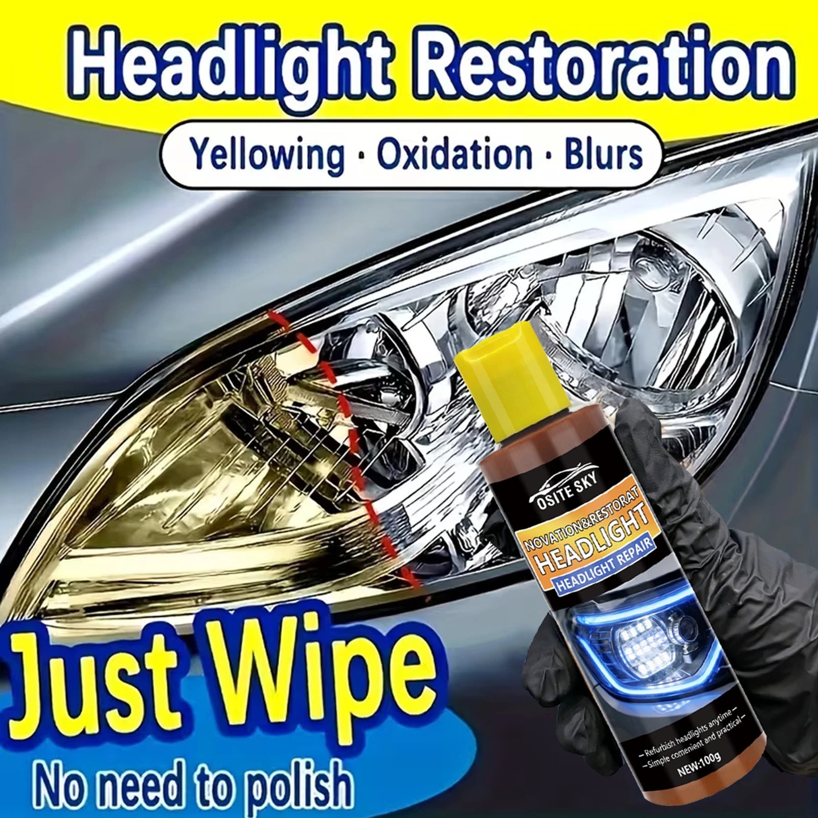 Car Headlight Lens Restoration Kit – Repair & Clarity Fluid Headlight Restoration Kit Oasis Select