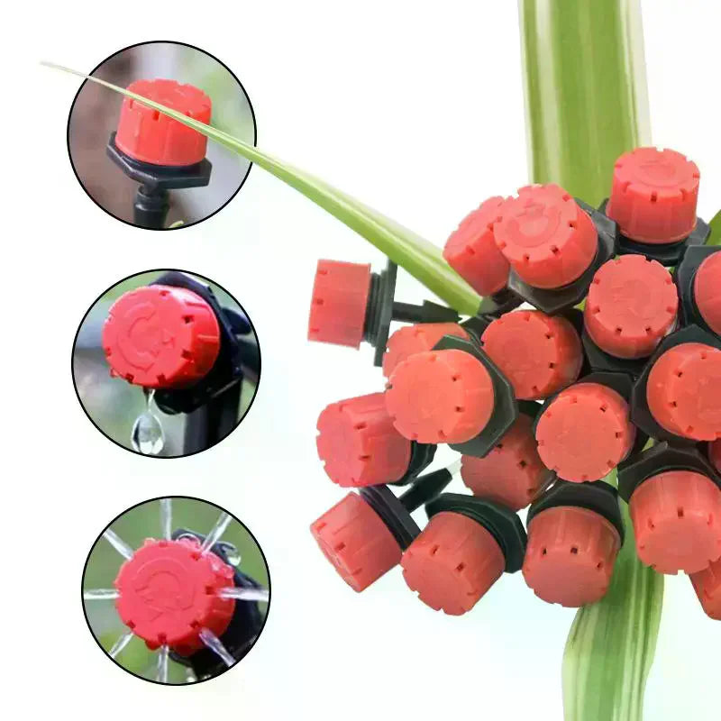 50/100pcs Adjustable Water Sprinkler Thread Connection Spray Nozzle Garden Irrigation Micro Flow Dripper Oasis Select