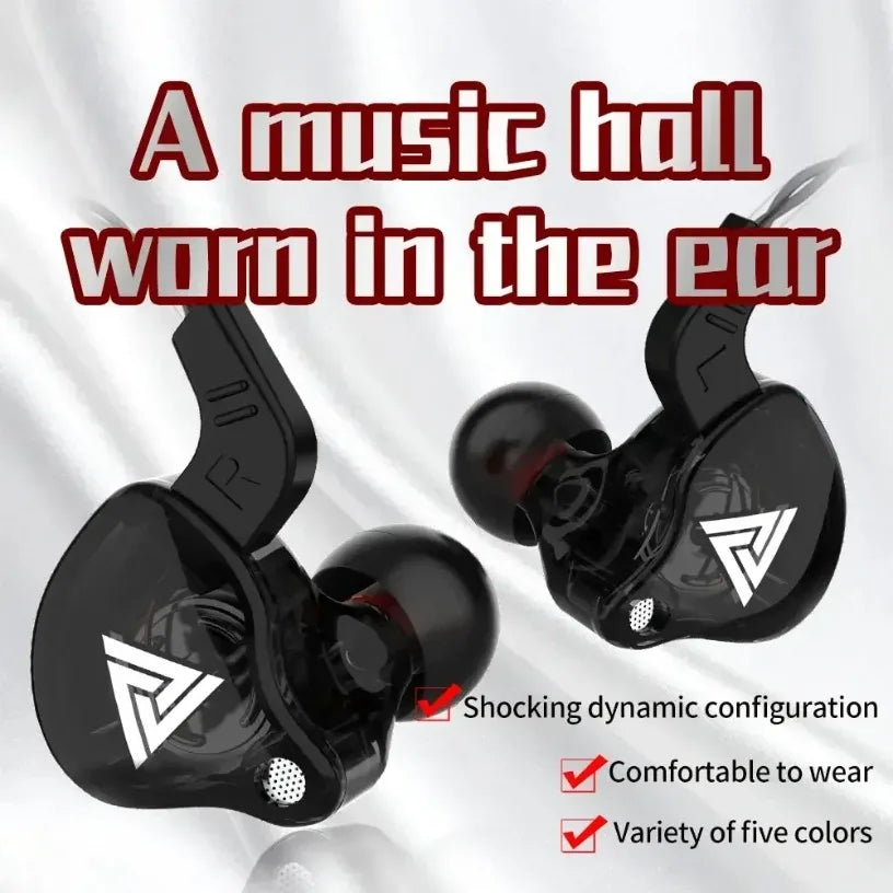 New Sport Headset with Microphone 3.5mm Wired Headphones QKZ AK6 In Ear Earphone for iPhone In Ear Mic Stereo Race Headset Oasis Select