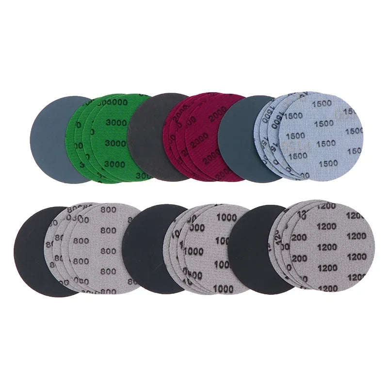 30Pcs 3 Inch 75MM Sanding Paper Set 800-3000 Grit Wet Dry Sanding Discs Hook Loop Sandpaper Abrasive Tools Fit For Metal Wood Oasis Select
