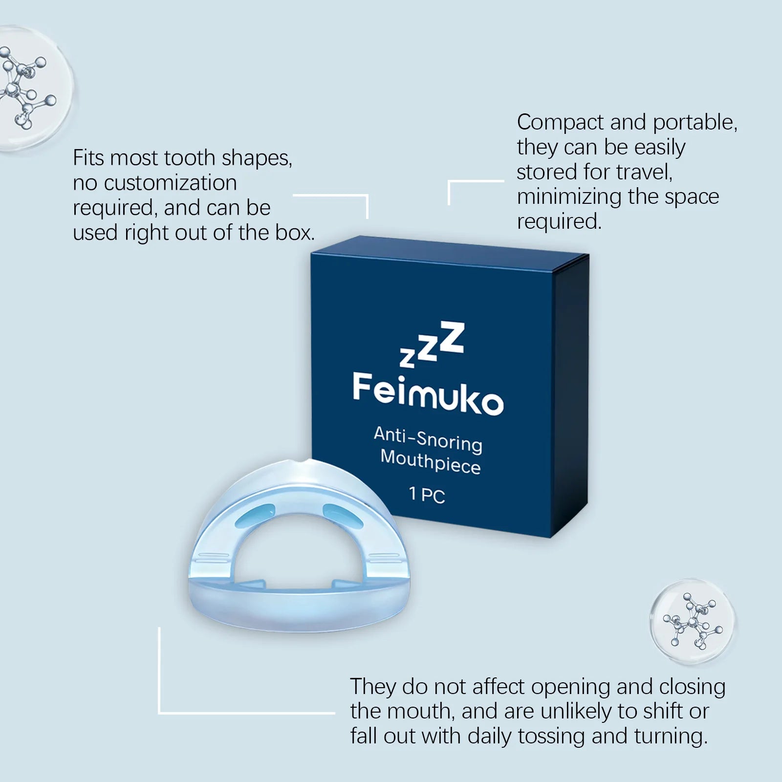 Night Sleep Dental Guard Anti-Snoring Anti-Grinding Teeth Protection Smile Enhancement Comfort Fit Breathable Material Oasis Select