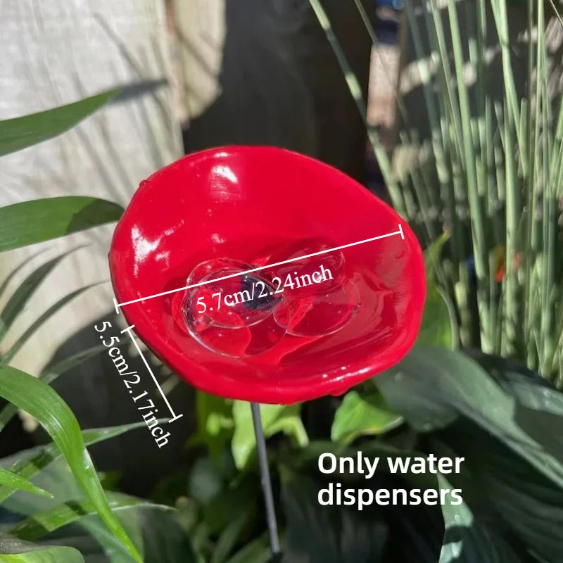 1pcs New Bee Drinking Water Station & Watering Station Butterfly & Hummingbird Mixed Feeding Water Cup Oasis Select Red 5.5x5.7x31.5cm