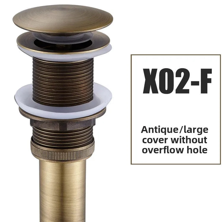 Brass Modern Round Bottle P trap 1 1/4, Sink Drain Pipe P trap Kit Antique with Pop up Drain Oasis Select X02-F