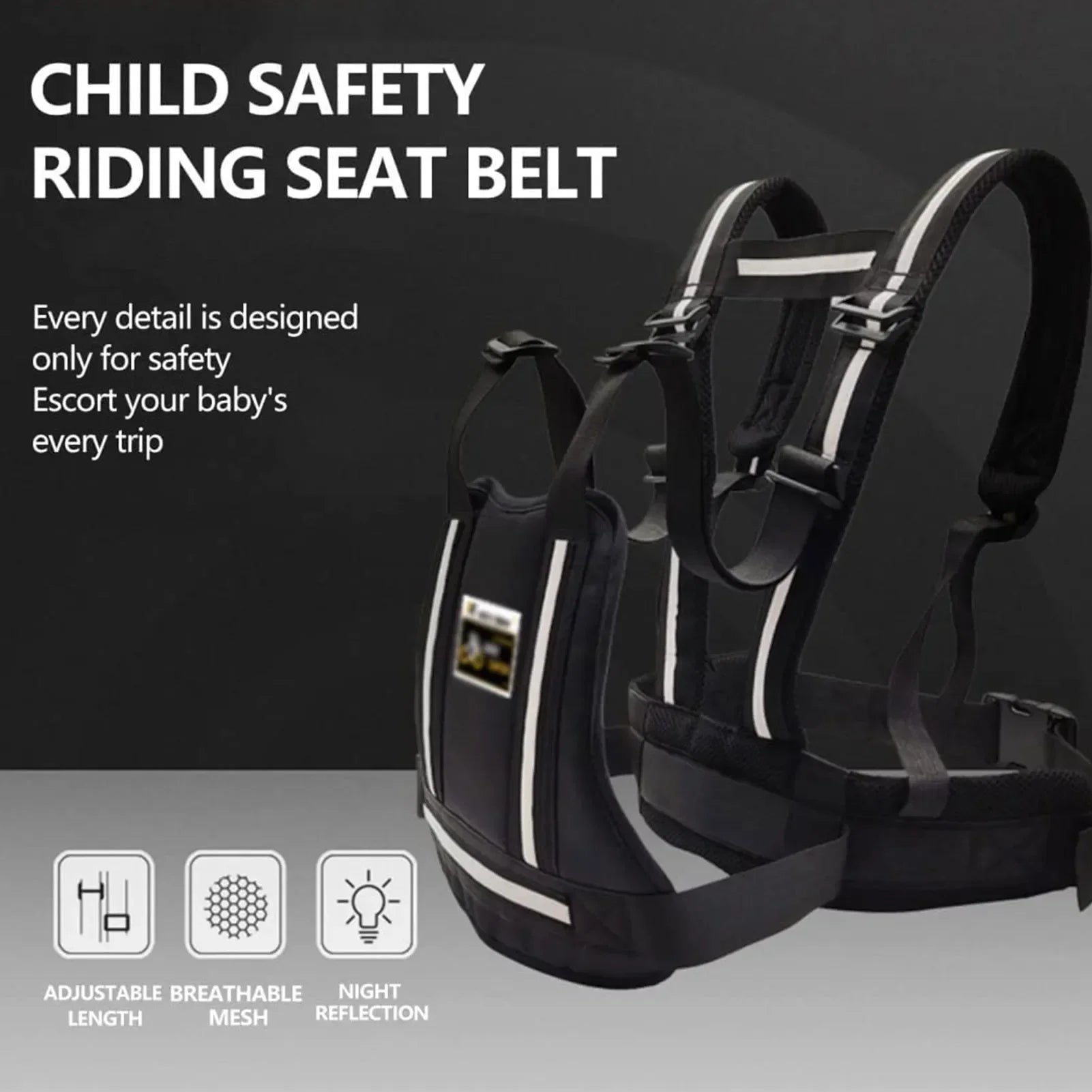 Motorcycle Safety Belt for Kids Adjustable Children Harness Anti-drop Baby Riding Seat Belt for Motorcycle Bike Safety Belt Oasis Select