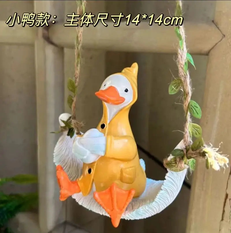 Cute Rabbit Swing, Courtyard Balcony, Flower Garden, Outdoor Homestay, Hanging Decorations, Tree Animals, Hanging Ornaments Oasis Select 7970 Swing Duck