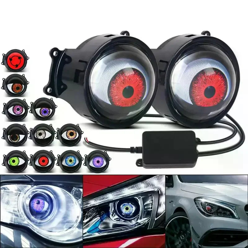 Car Devil Eye LED Headlight 6 Low Light Modes Control The Atmosphere In The Car Universal Motorcycle Lens Headlight Oasis Select