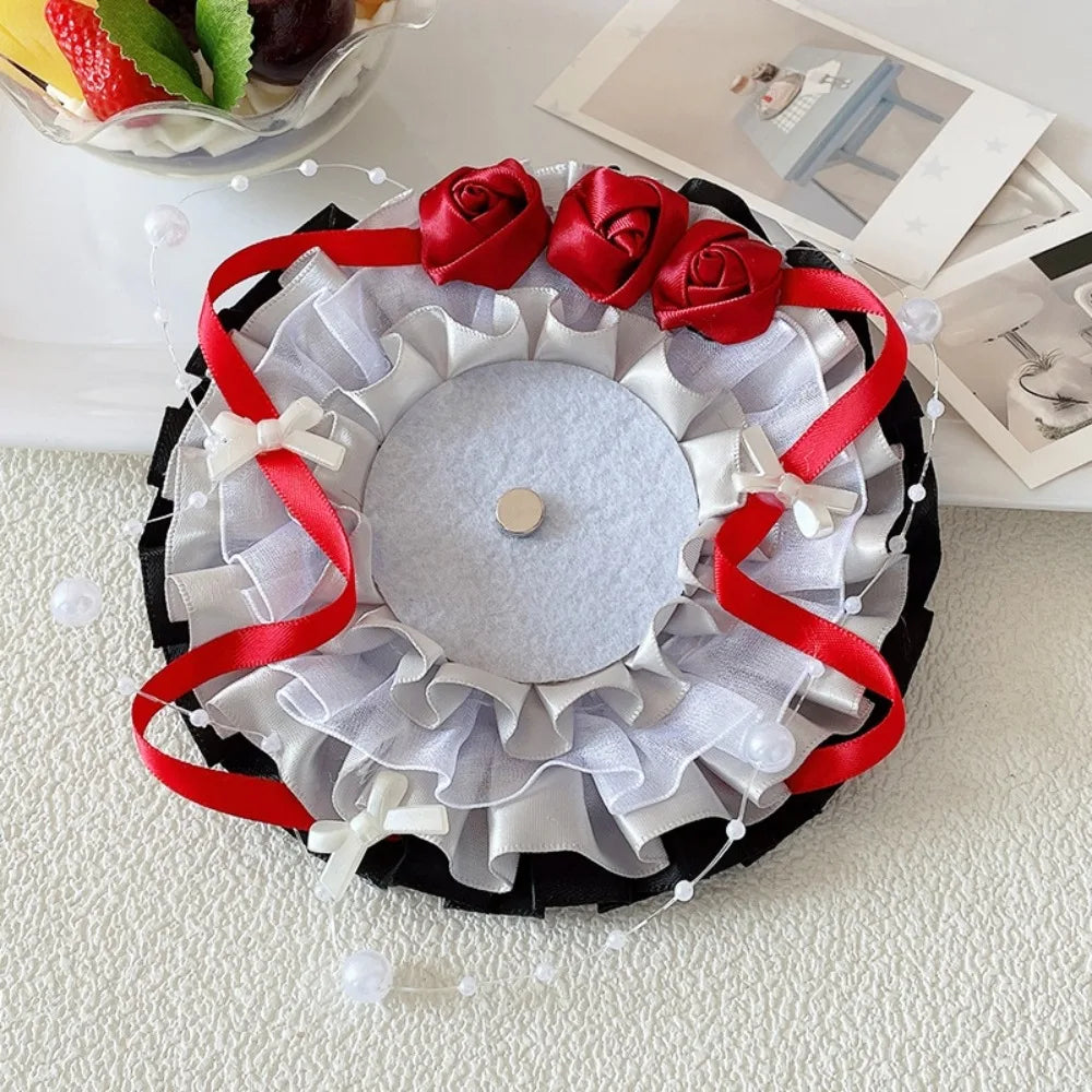 Lace Magnetic Anime Badge Holder Rose Candy Pins Display Base Heart Cross Ornate Ribbon Badge Flower Ita Bag Accessories Oasis Select Style 12