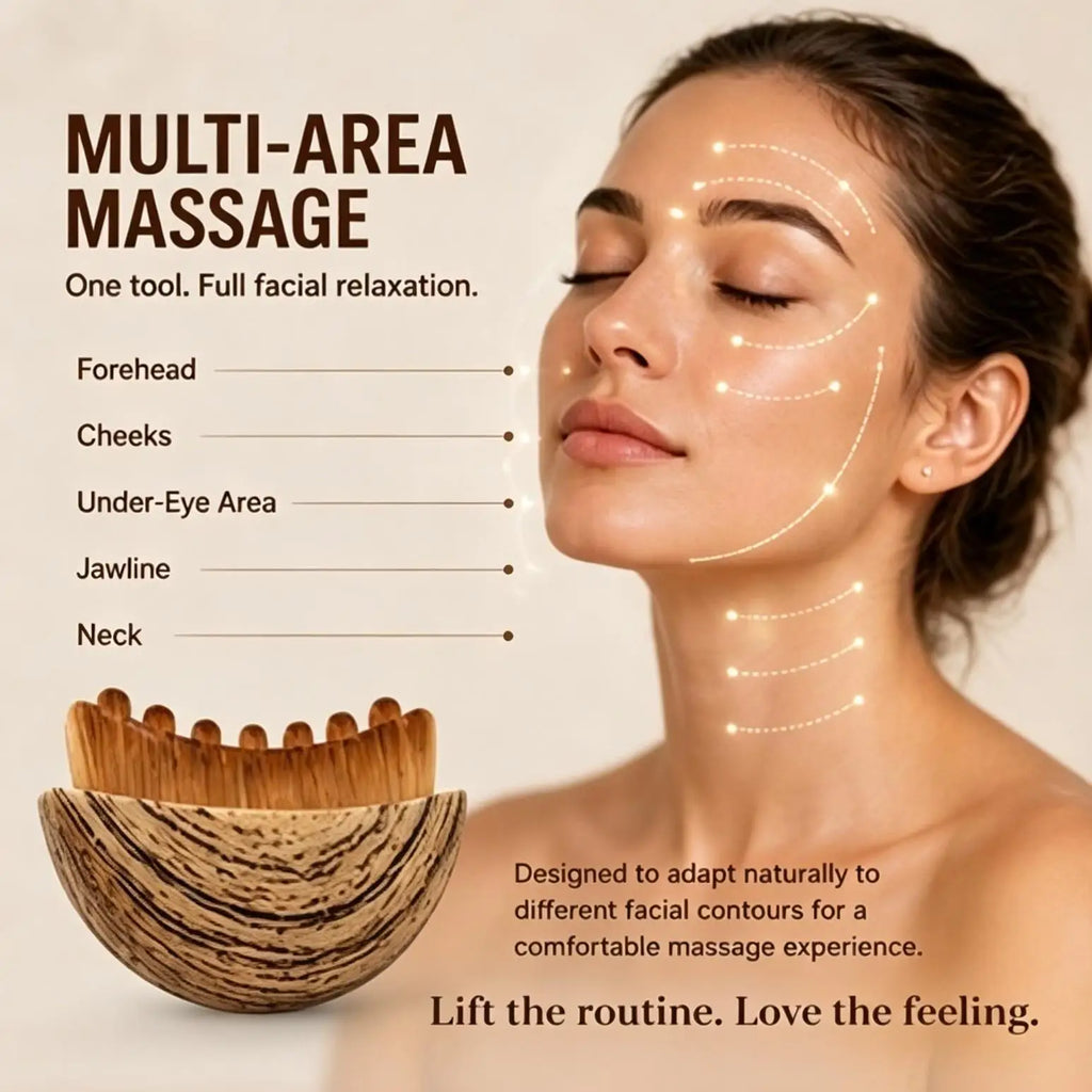 Lymphatic Contour Face Brush Portable Gua Sha Massager For Face & Chin Sculpting Lymphatic Drainage Tool With Ergonomic Design Oasis Select