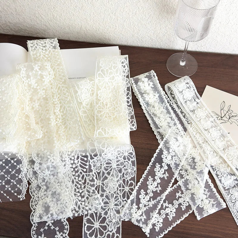Korean Version of Ins Retro Lace Long Silk Scarf Female Personality with Decorative Streamers Multi-functional Belt Ribbon Oasis Select