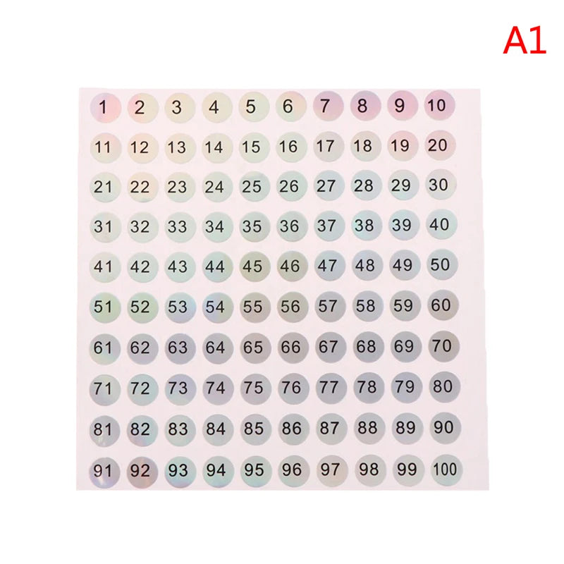 Waterproof Laser Number Stickers 1–1000 | Nail Polish Labels