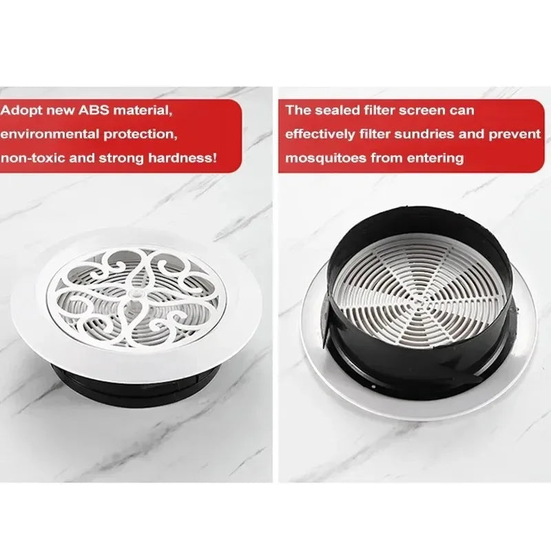 White Round Air Vent Louver Grille Cover Outlet Adjustable Exhaust Ducting Ventilation Grilles 75/100/125mm Oasis Select