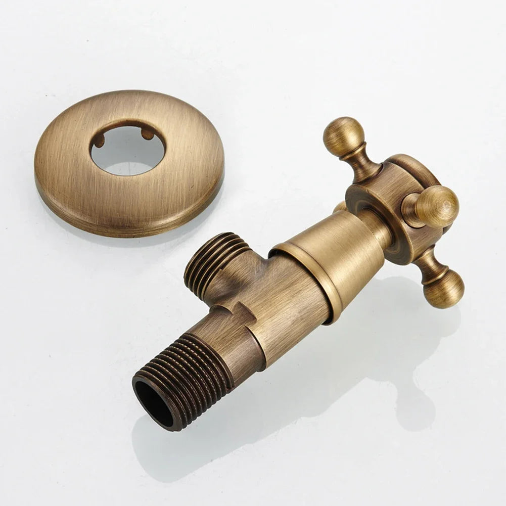Antique Brass Triangle Valve Water Control Valve Bathroom Tap Water Valve G1/2 Home Improvement Bathroom Accessories Oasis Select
