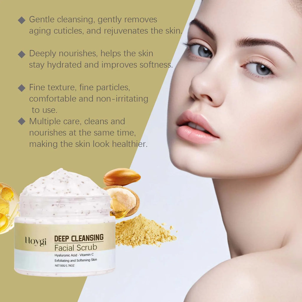 Deep Cleansing Facial Scrub Exfoliating Facial Cleansing & Pore Refining Removal Dead Skin Oil Control Smooth Hydrated Skin Oasis Select