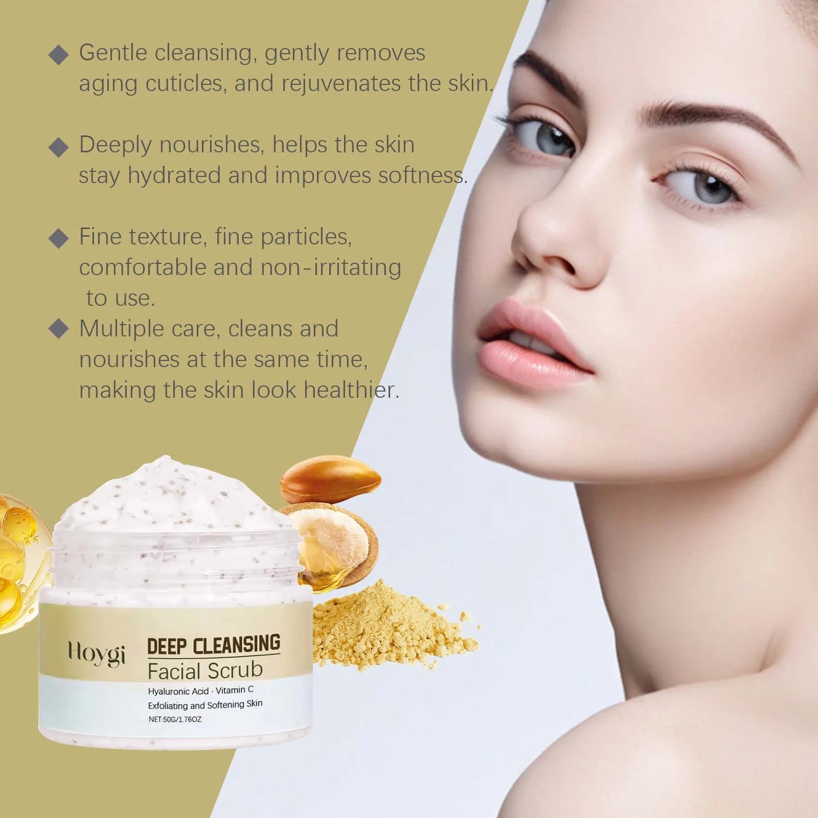 Deep Cleansing Facial Scrub Exfoliating Facial Cleansing & Pore Refining Removal Dead Skin Oil Control Smooth Hydrated Skin Oasis Select