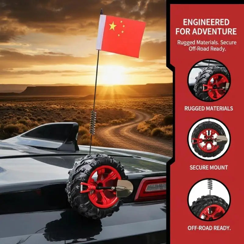 Set High Vis Mini Vehicle Tire Rear Decor; Durable Mini Spare Tire Kit; Easy Install for Extended Travel Oasis Select