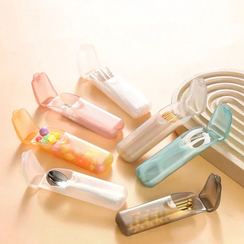 Mini Storage Box Travel Portable Transparent Toothpick Cotton Swab Box For Outdoor Travel Kitchen Restaurant Supplies Oasis Select