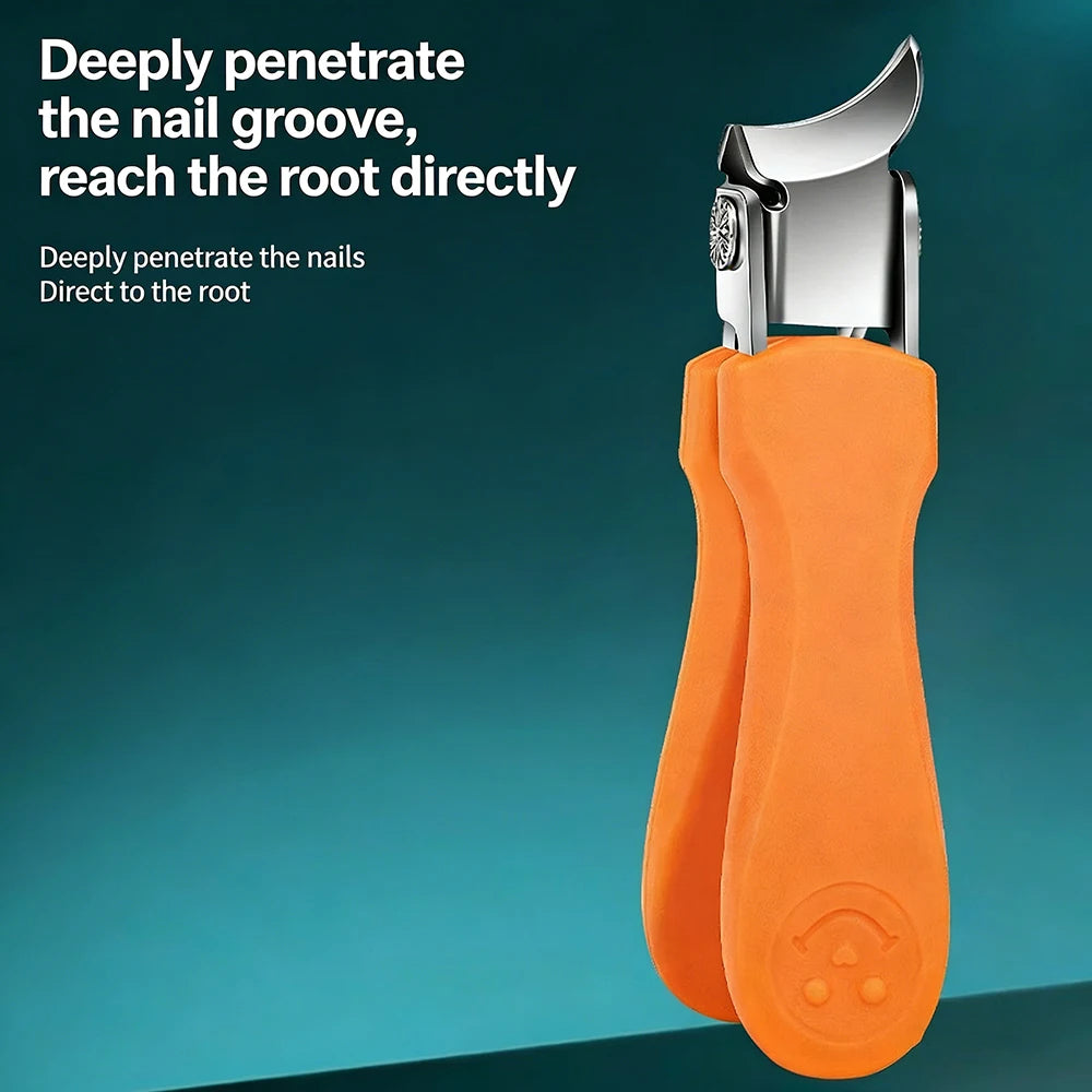 Stainless Steel Toenail Clipper – 45° Blade & Anti-Splash