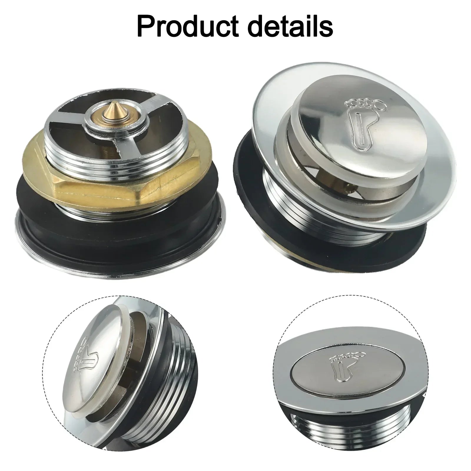 1/2x Bathroom Drian Up Shower Tub Bathtub Waste Drain Floor Drain Home Accessories Kitchen Replacement Part Oasis Select
