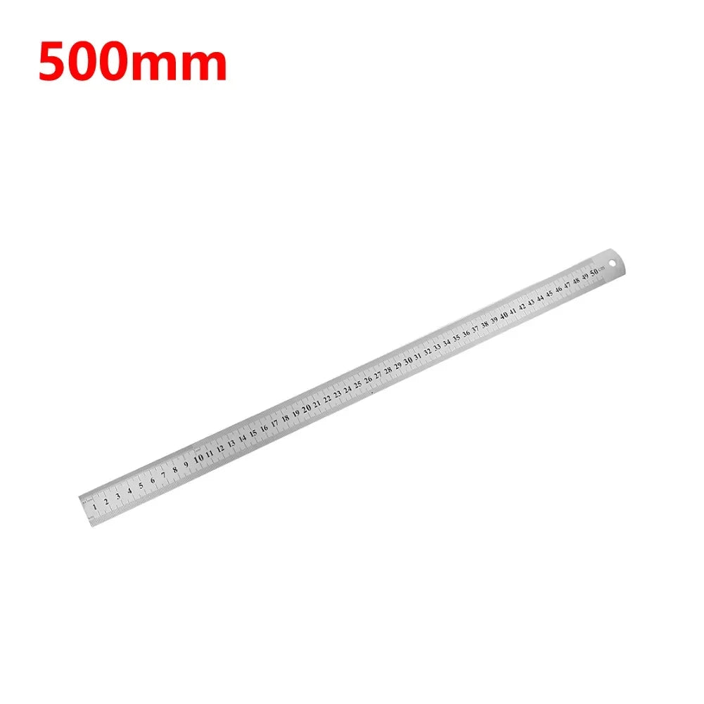 150mm-500mm Metal Scale Stainless Steel Straight Ruler Measuring Stationery Drafting Accessory Hand Tool School Office Supplies Oasis Select 500mm