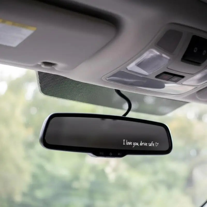 Drive Safe I Love You Rearview Mirror Decal - Waterproof Vinyl Car Mirror Sticker - Driving Safety Reminder Adhesive Oasis Select