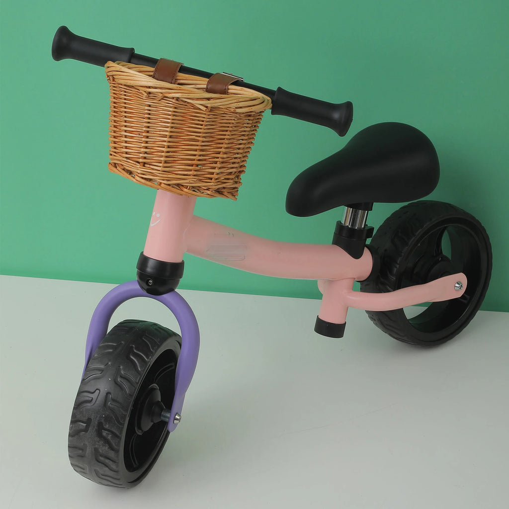 Kids Bike Basket Bicycle Wicker D-shaped Baskets Child Scooter Front Storage Basket With 2 Leather Strap For Cycling Accessories Oasis Select