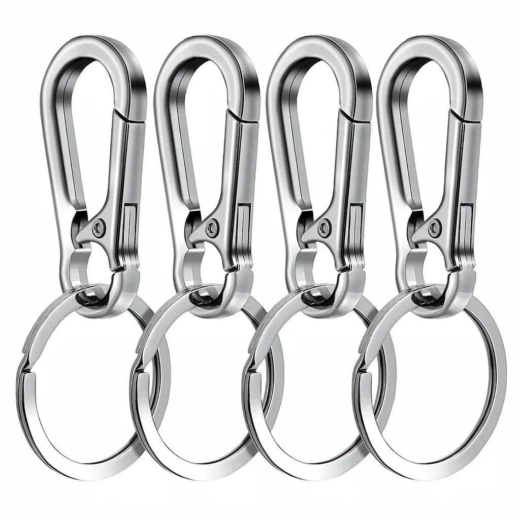 4Pcs Carabiner Clip Keychain Metal Carabiner Shape Key Ring Keyring Key Holder Clips Hook Holder Organizer for Car Keys Finder f Oasis Select silver 4PCS 4PCS