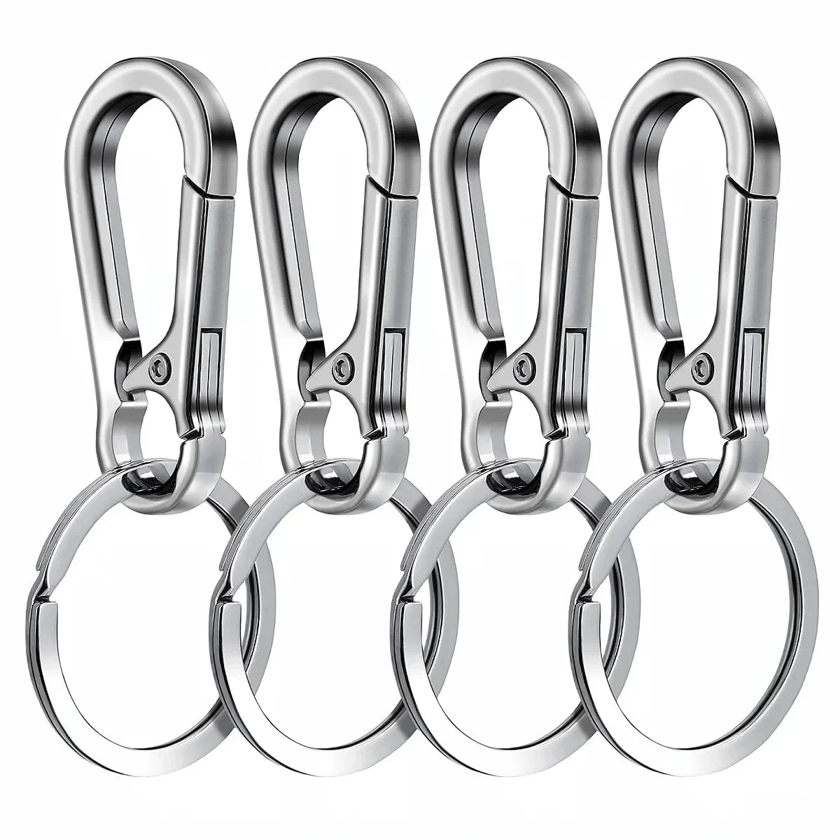 4Pcs Carabiner Clip Keychain Metal Carabiner Shape Key Ring Keyring Key Holder Clips Hook Holder Organizer for Car Keys Finder f Oasis Select silver 4PCS 4PCS