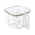 Multi-grid Salt Seasoning Box with Spoons and Sealed Lid Transparent Spice Jar Chili Powder Sugar Bowl Moisture-proof Container Oasis Select Green