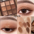 9-Color Chocolate Eyeshadow Palette | Earth Matte & Glitter