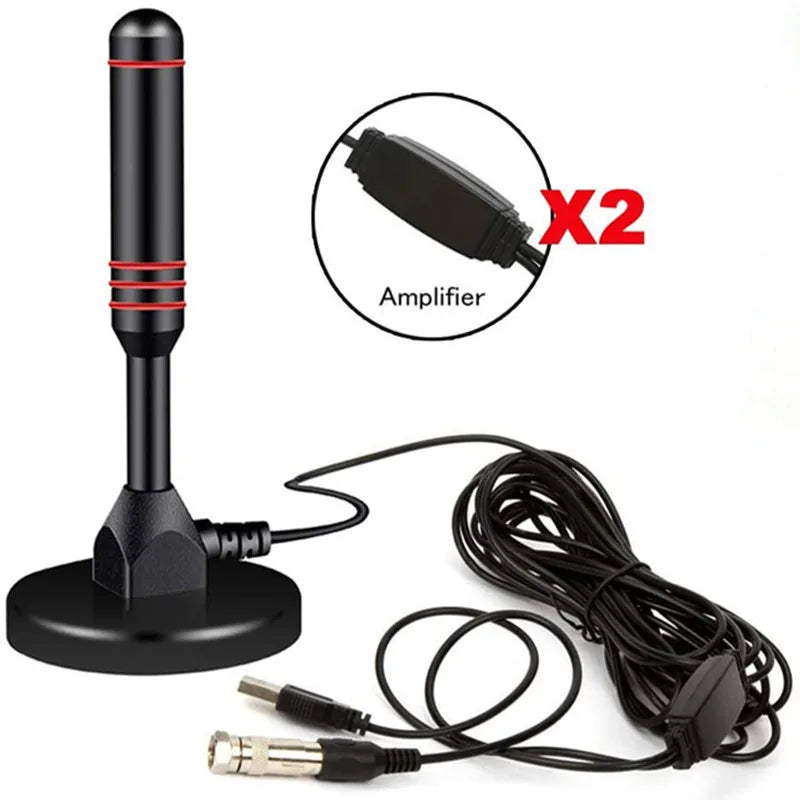 Indoor/Outdoor Digital TV Antenna with Sucker Mount Explosions Ground Wave DTMB Antenna for Household DVB-T Reception Oasis Select black