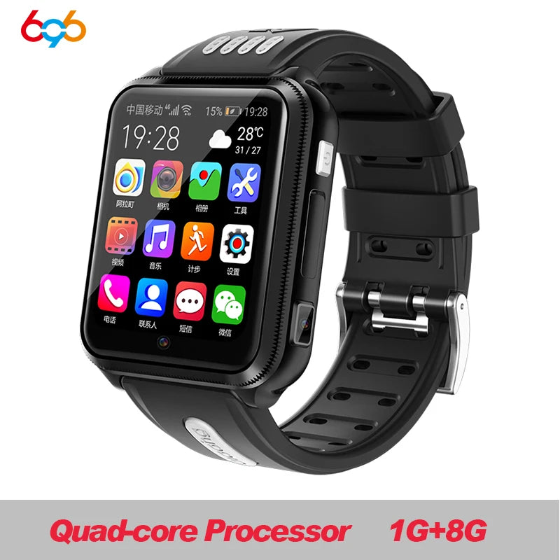 H1/W5 4G GPS Wifi location Student/Kids Smart Watch Phone android system clock app install Bluetooth Smartwatch 4G SIM Card Gift Oasis Select ALDH1 8G bk gray Add 32G TF Card