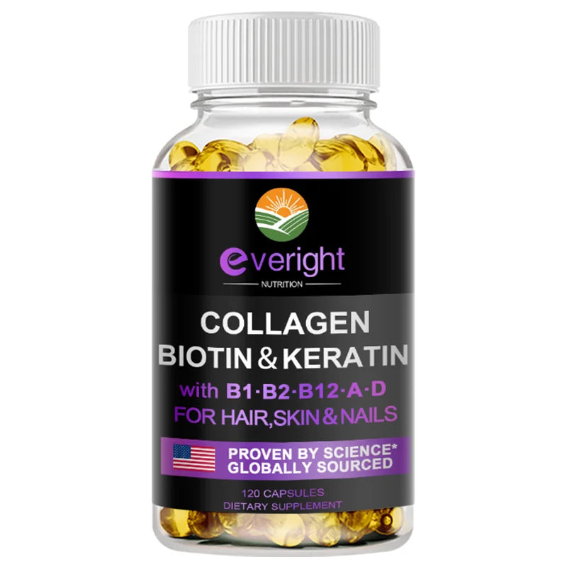 Biotin Collagen Keratin Hair Growth Supplement – Skin & Nails