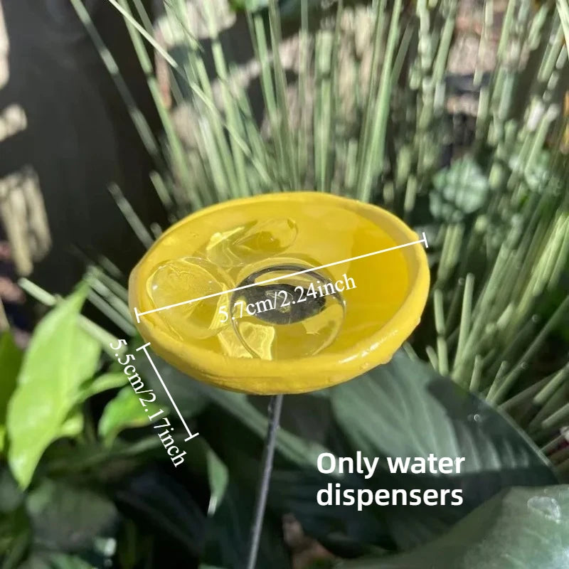 1pcs New Bee Drinking Water Station & Watering Station Butterfly & Hummingbird Mixed Feeding Water Cup Oasis Select Yellow 5.5x5.7x31.5cm