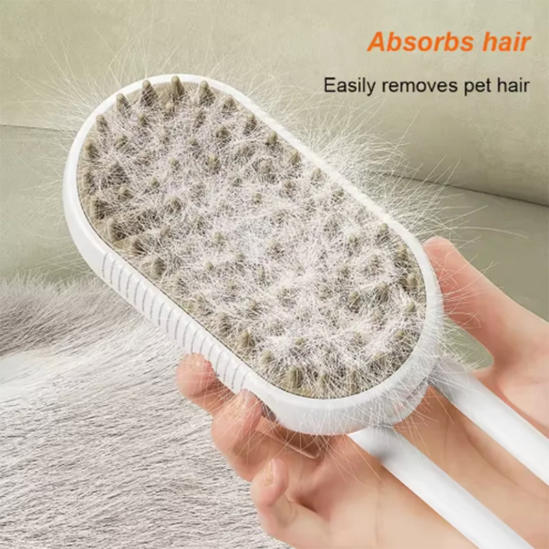 New Cat Dog Pet Spray Massage Brush One Button Steam Spray Folding Rotatable Floating Hair Bath Hair Removal Brush Comb Oasis Select