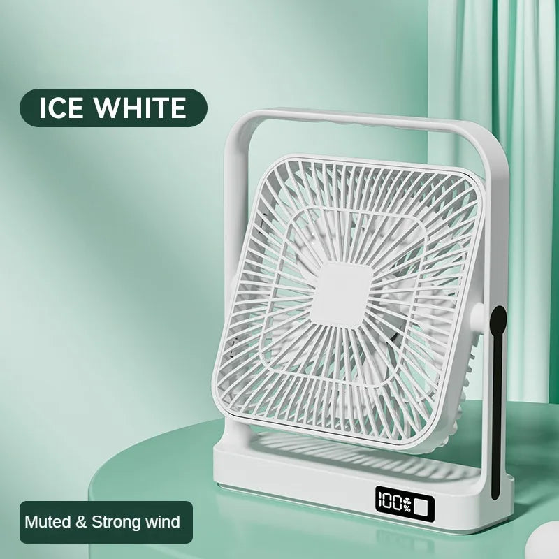 M09 Rechargeable Desktop Wall Fan – 3600mAh USB Battery