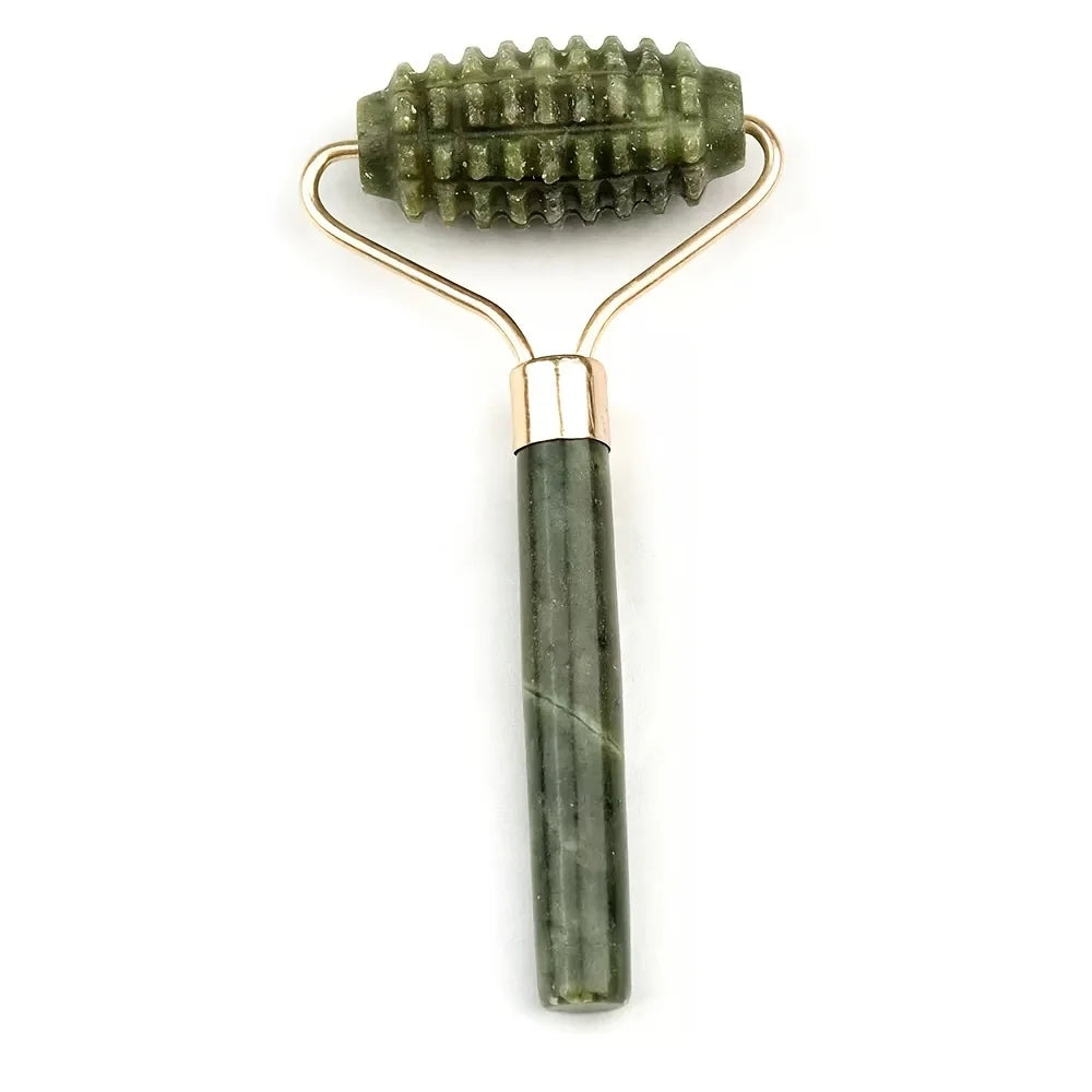 A Set of Jade Massage Tools with Double Headed Rollers To Promote The Absorption of Skincare Products and Unblock Meridians Oasis Select