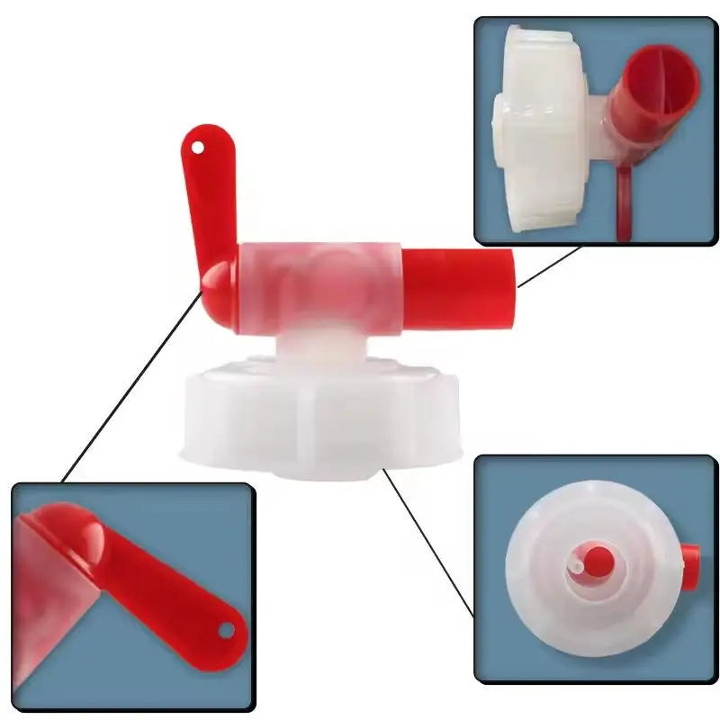 DN61 61mm Garden Faucet Red White Plastic Tap for Plant Nutrient Solution Outdoor Use Oasis Select