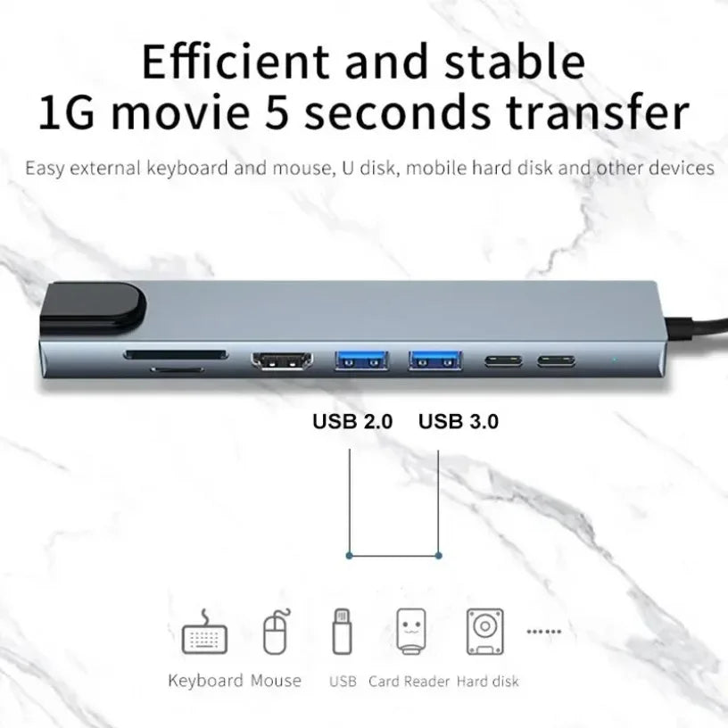 USB C HUB Type C Splitter Thunderbolt 3 Docking Station Laptop Adapter With For Macbook Air M1 iPad Pro RJ45 HDMI-compatible Oasis Select