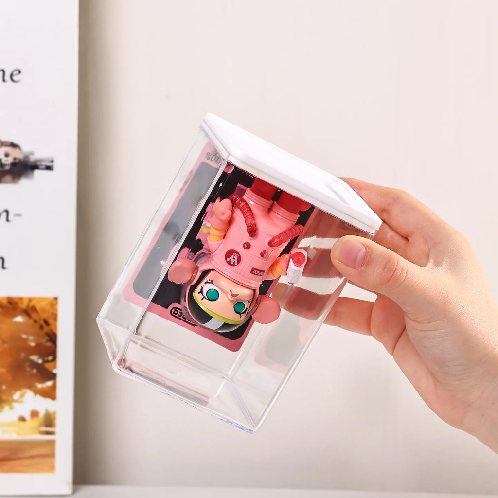 6pcs Acrylic Dust-Proof Colored Base Doll Blind Box Display Box Card Groove Stackable Collectible Crafts Storage Box Handmade Oasis Select