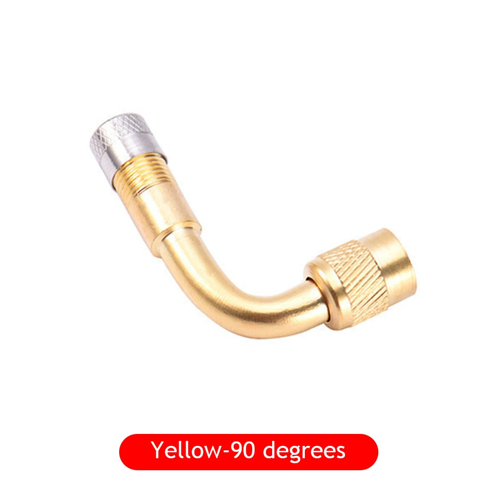 Motorcycle 45 90 135 Degree Angle Bent Valve Adaptor Tyre Tube Valve Extension Adapter for Truck Car Moto Bike Motorcycle Oasis Select 90 degree-Gold