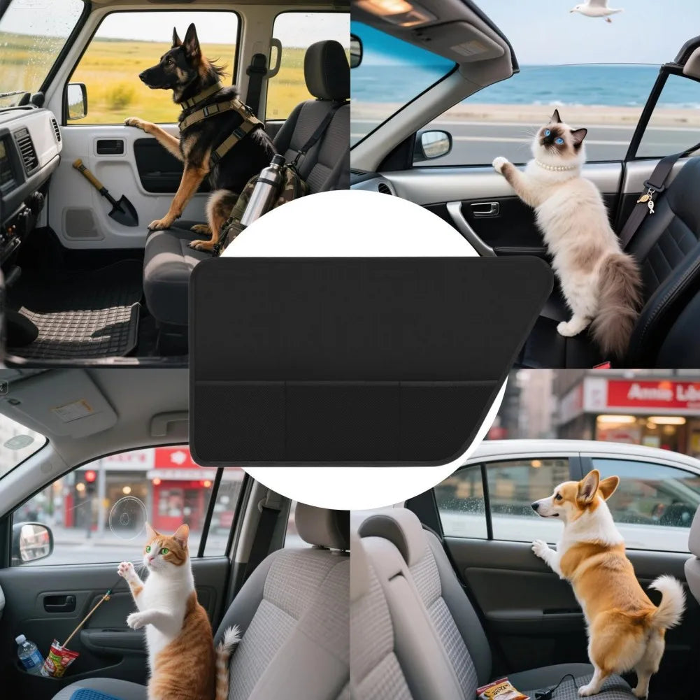 Scratch Resistant Car Door Mat with Oxford Fabric Mesh Storage Pocket and Water Resistant Design for Pet Owners Oasis Select