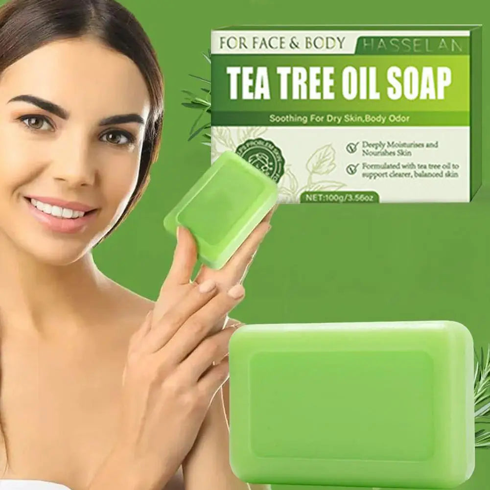 Tea Tree Soap for Face & Body Acne, 100g Tea Tree Oil Soap Bar for Face & Body Natural Skin Cleanser for Oily, Dry & Itchy Skin Oasis Select