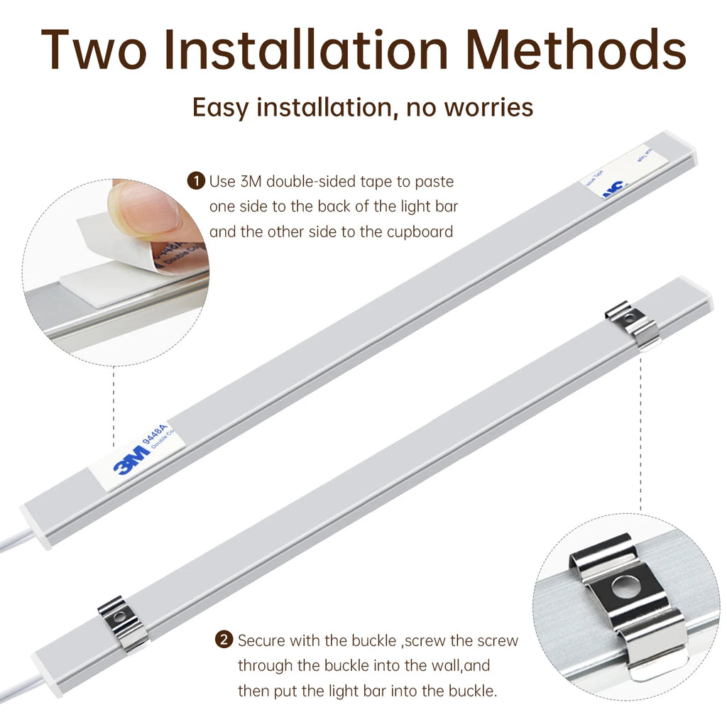 1-10pc Dimmable CCT LED Light Bar Cabinet Lighting 48CM 2700K-6500K Aluminium Tube Bluetooth APP Control Above the Stove Sink Oasis Select