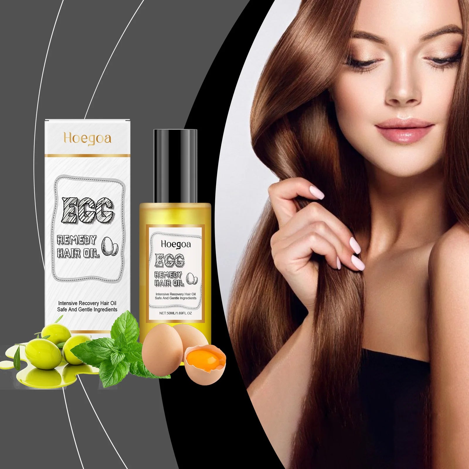 HOEGOA Egg Remedy Hair Oil – Smooth, Nourish & Repair 50ml Hair Care Oil Oasis Select 250ml boxed