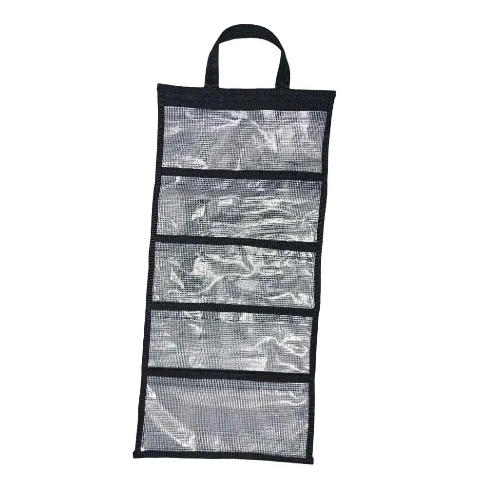 PVC Lure Tote Bag Foldable Fishing Gear Bag Large Capacity Foldable Tackle Bag Fishing Organizer Pocket with Hand Carry Oasis Select black
