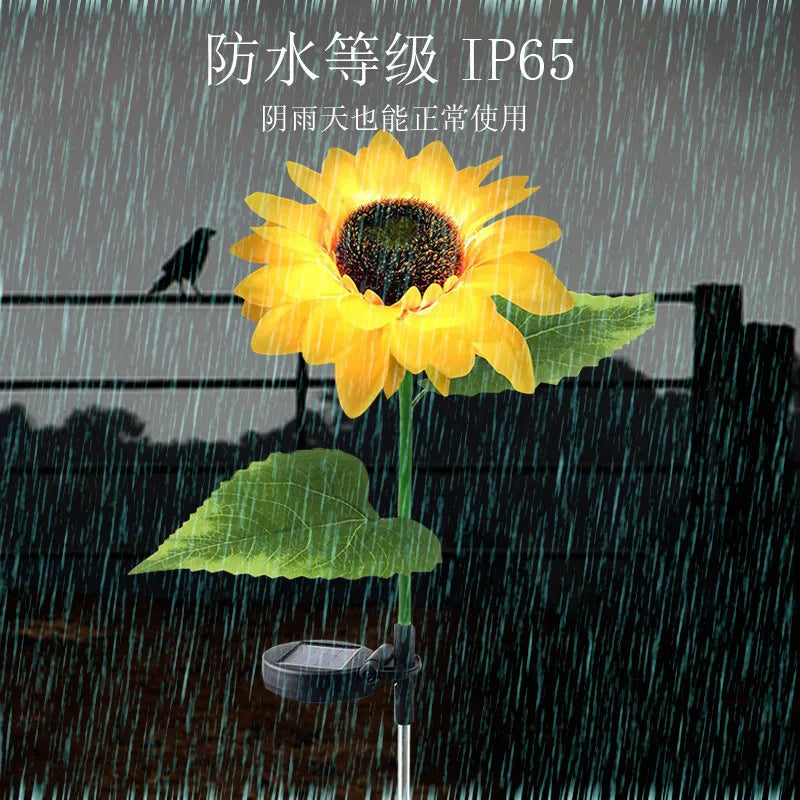 New Solar Sunflower Landscape Lights: Outdoor Lawn Decor with Solar-powered Brilliance Solar Lights Oasis Select One Head 1 PCS