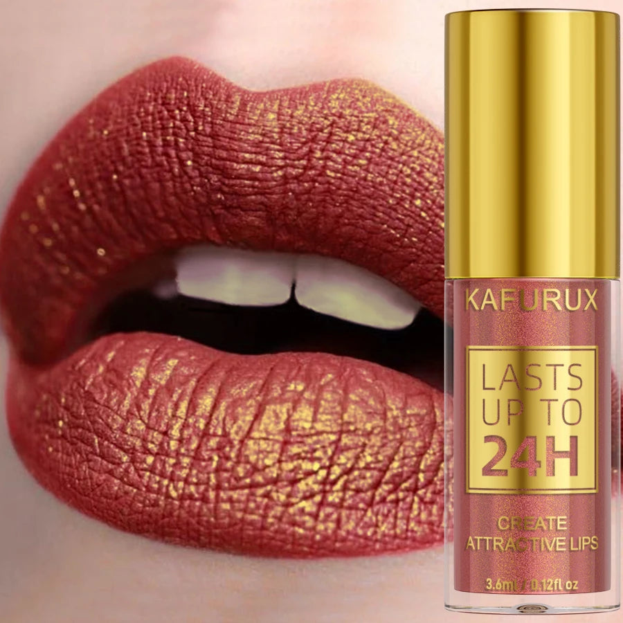 KAFURUX Glitter Metallic Lip Gloss – 14 Colors Long-Lasting