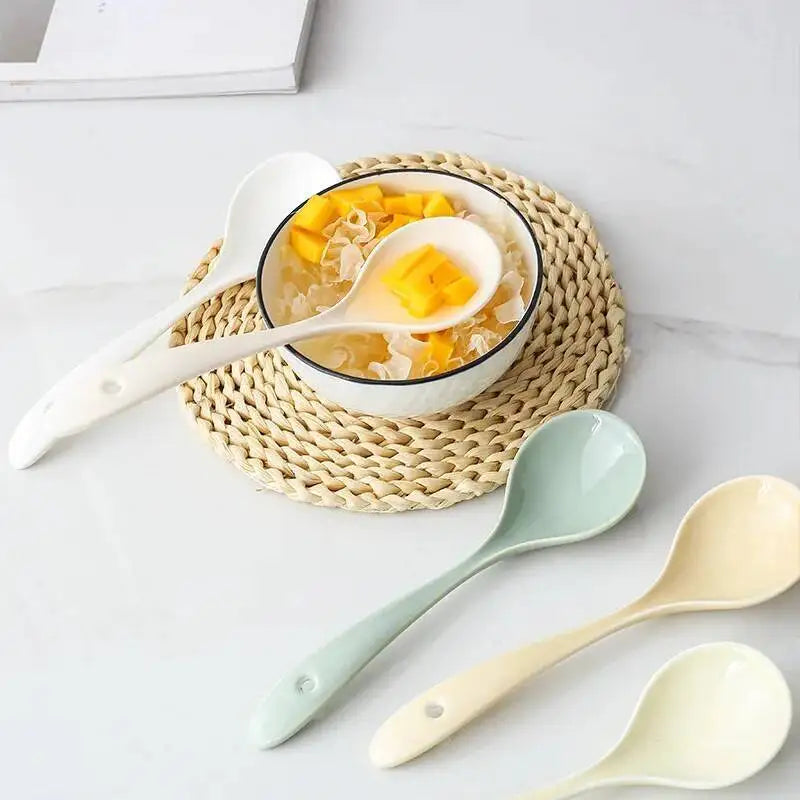 Japanese Ceramic Spoon Restaurant Household Soup Eating Spoon Kitchen Spoon Restaurant Spoon Kitchen Tablewear Oasis Select
