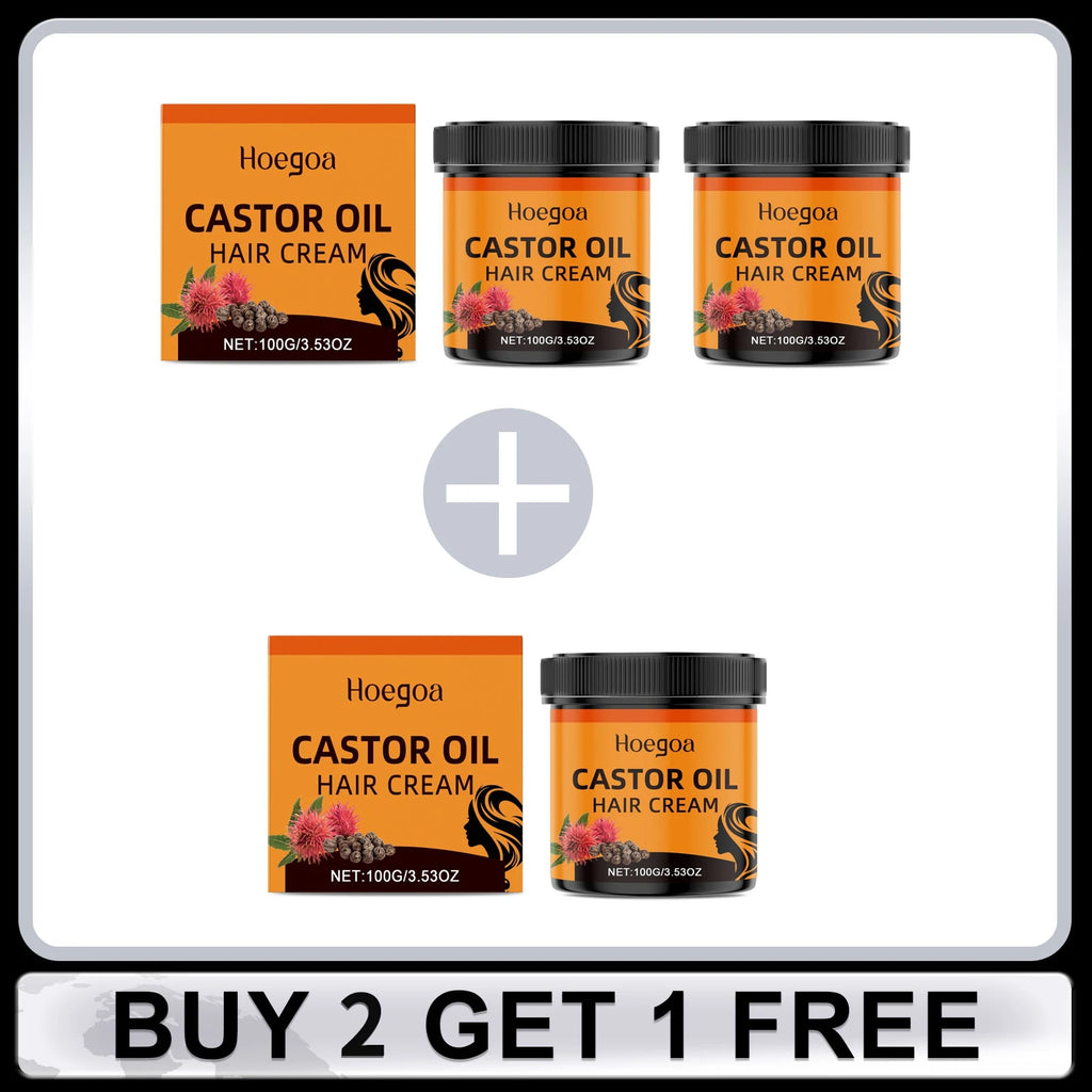 HOEGOA Castor Oil Leave-In Hair Cream – Frizz & Dry Hair
