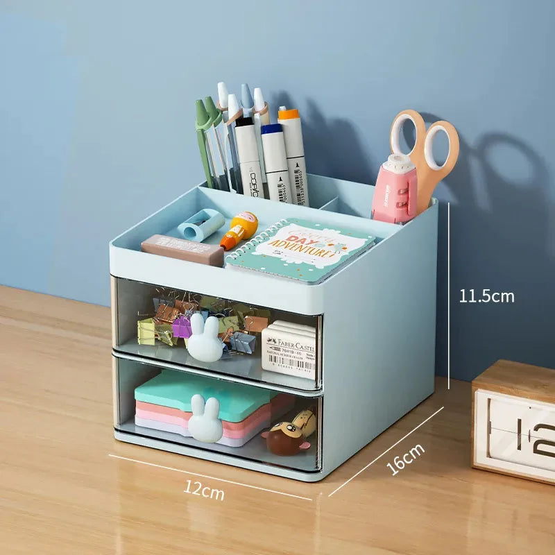 1pcs Multi-Layer Desk Organizer with Drawers Pen & Stationery Storage Box Office Desktop Makeup Organizer with Elevated Stand Oasis Select
